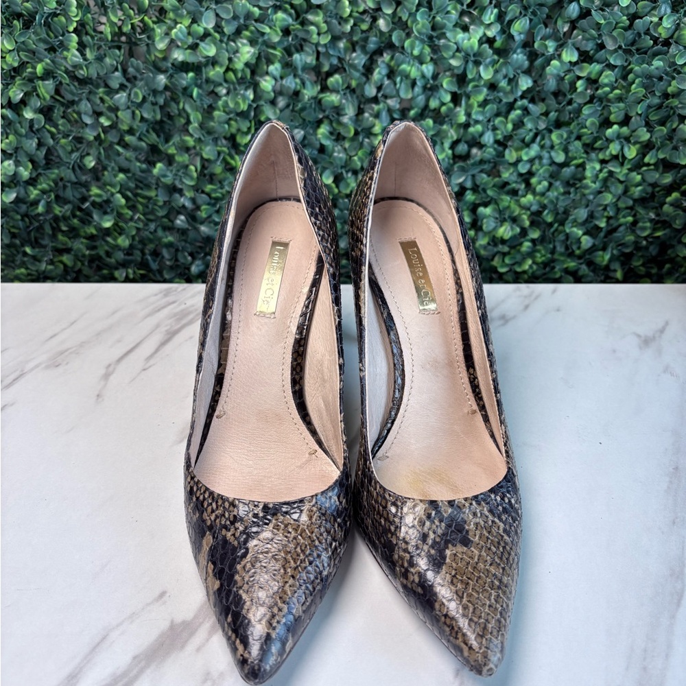 Louise et Cie Black and Brown Snakeskin Heels - Picture 2 of 3
